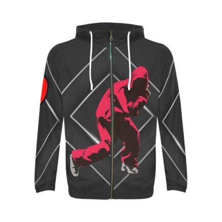 B Boy Men's All Over Print Full Zip Hoodie